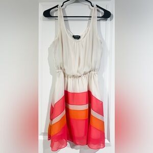 Bebe Womens Dress with Pink and Orange Accents